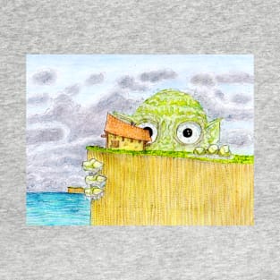 Cliff Climbing Sea Monster T-Shirt